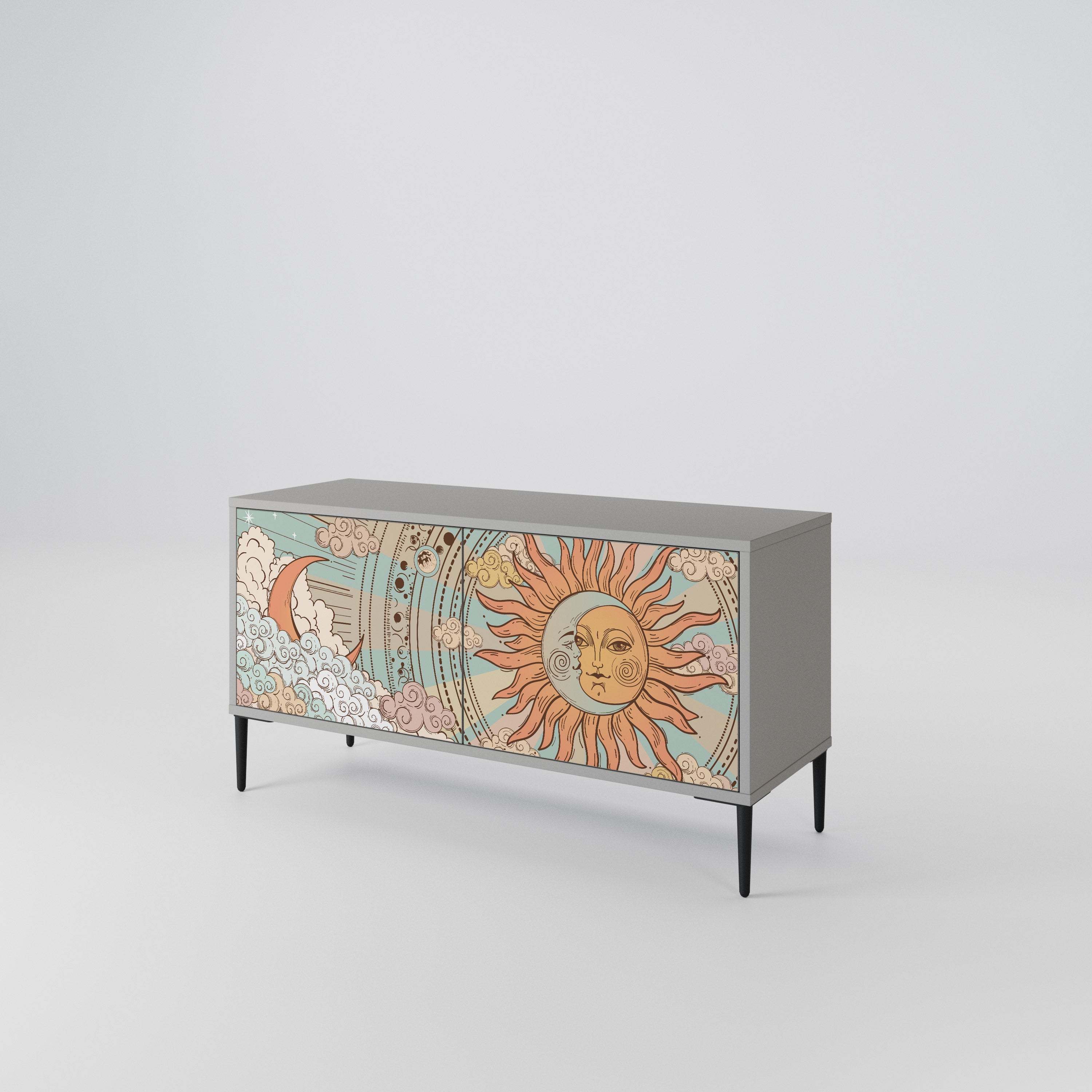 MYSTICAL STRUCTURE Compact 2-Door TV Cabinet