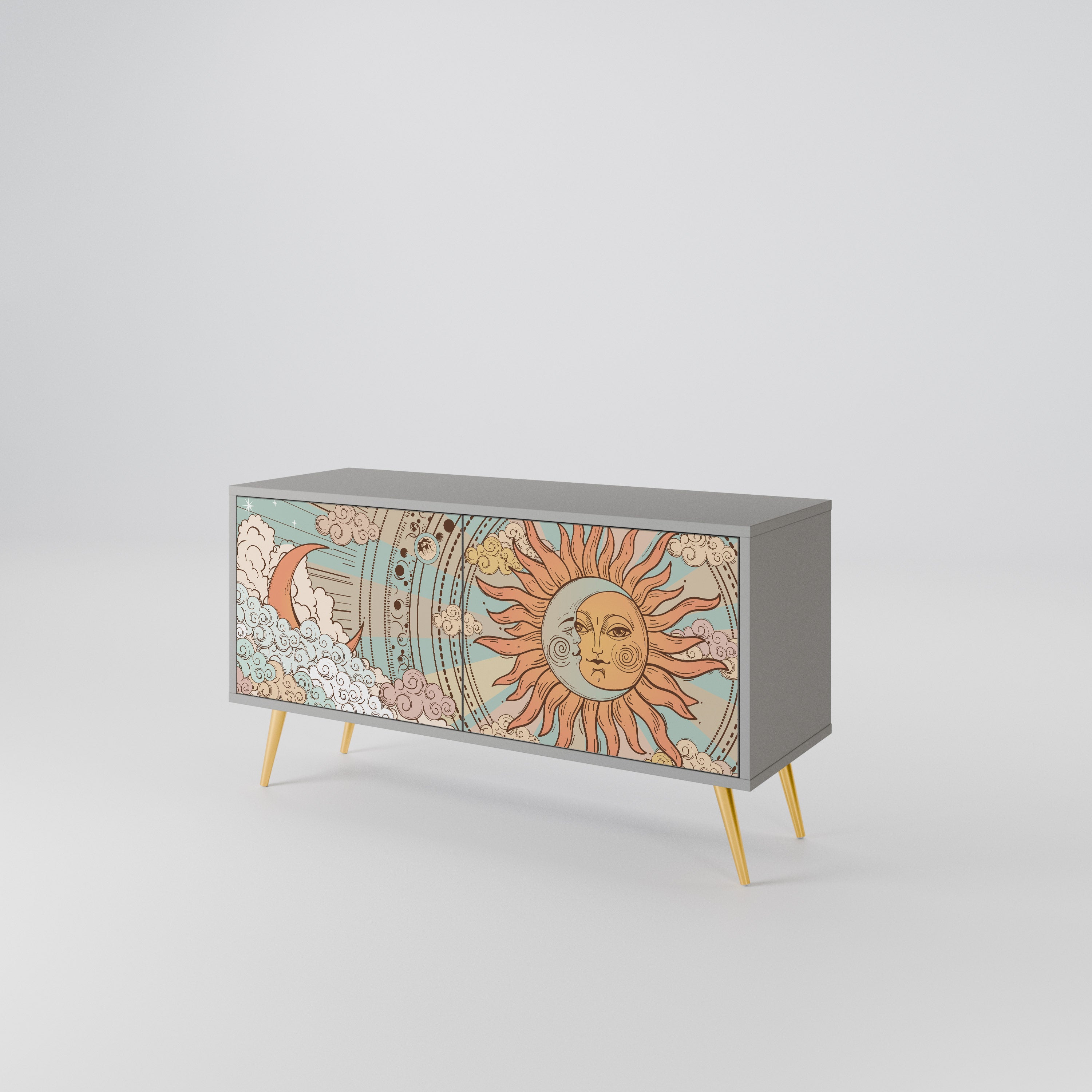 MYSTICAL STRUCTURE Compact 2-Door TV Cabinet