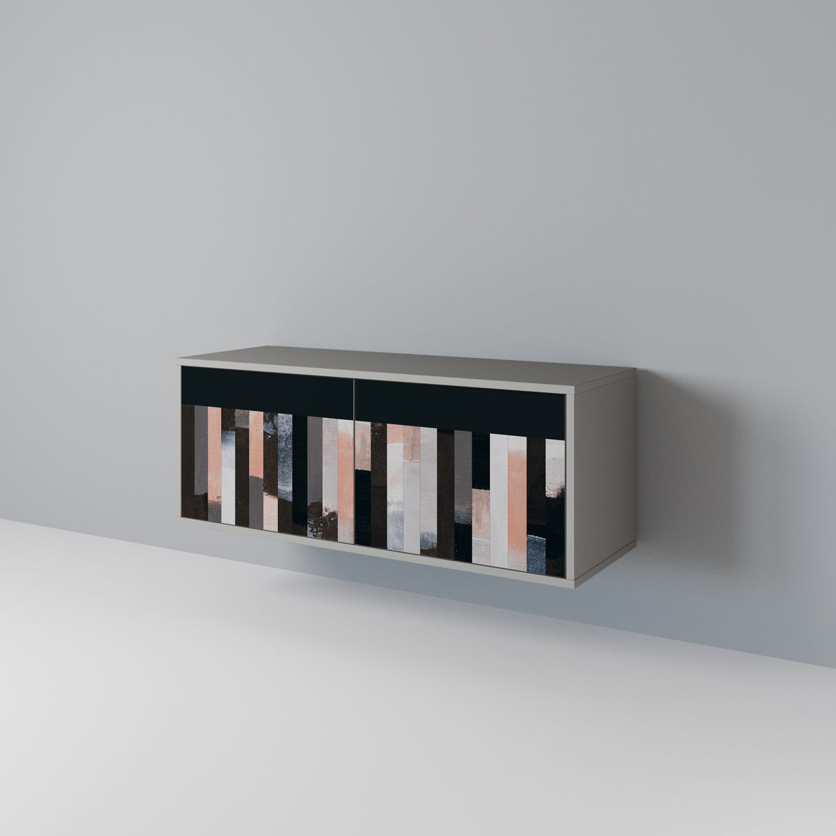 COLLAGE OF RECTANGLES Kompaktní dvoudveřový TV stolek