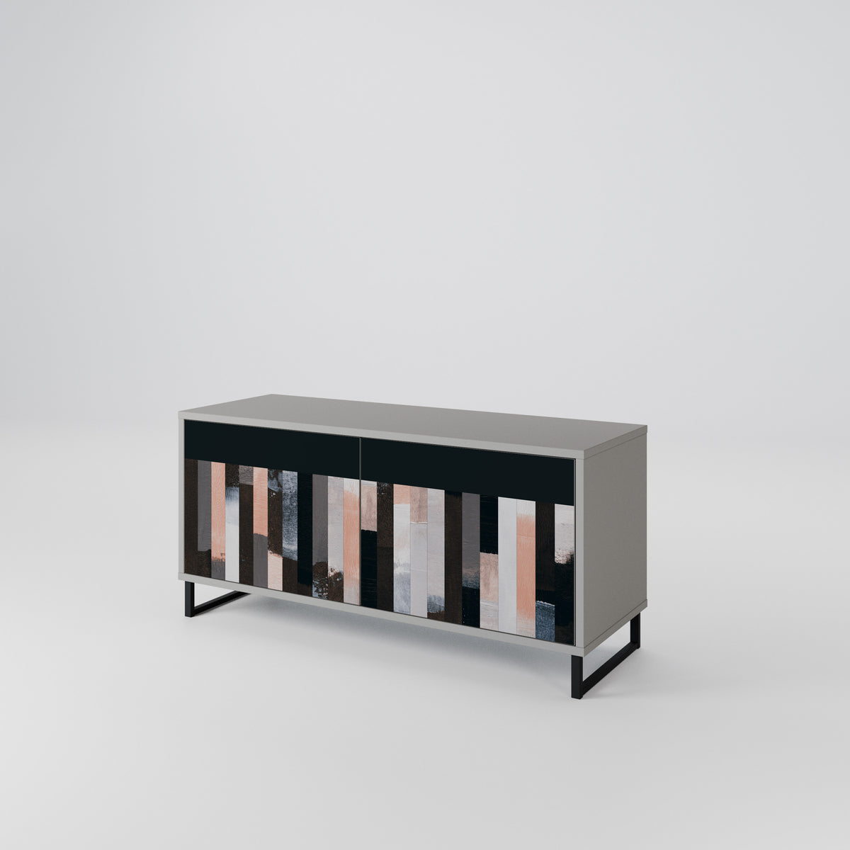 COLLAGE OF RECTANGLES Kompaktní dvoudveřový TV stolek