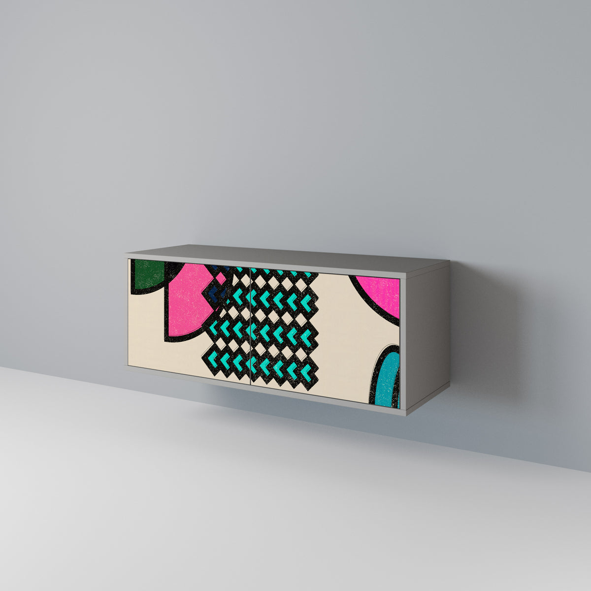 GEOMETRIC RHAPSODY Kompaktní dvoudveřový TV stolek