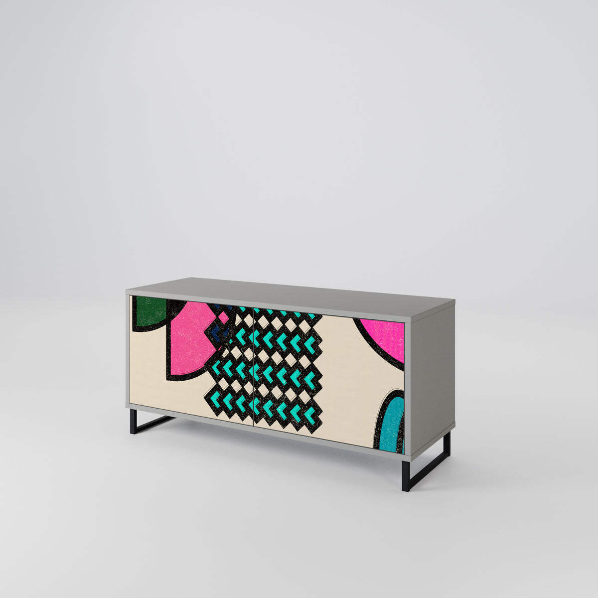 GEOMETRIC RHAPSODY Kompaktní dvoudveřový TV stolek