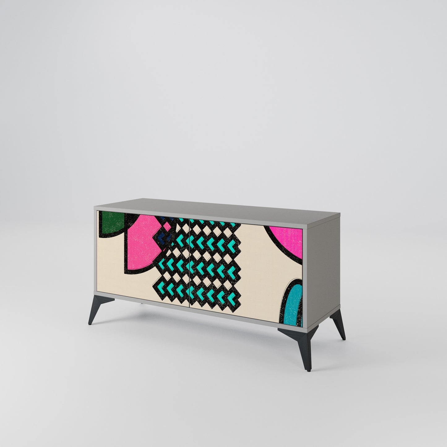 GEOMETRIC RHAPSODY Kompaktní dvoudveřový TV stolek