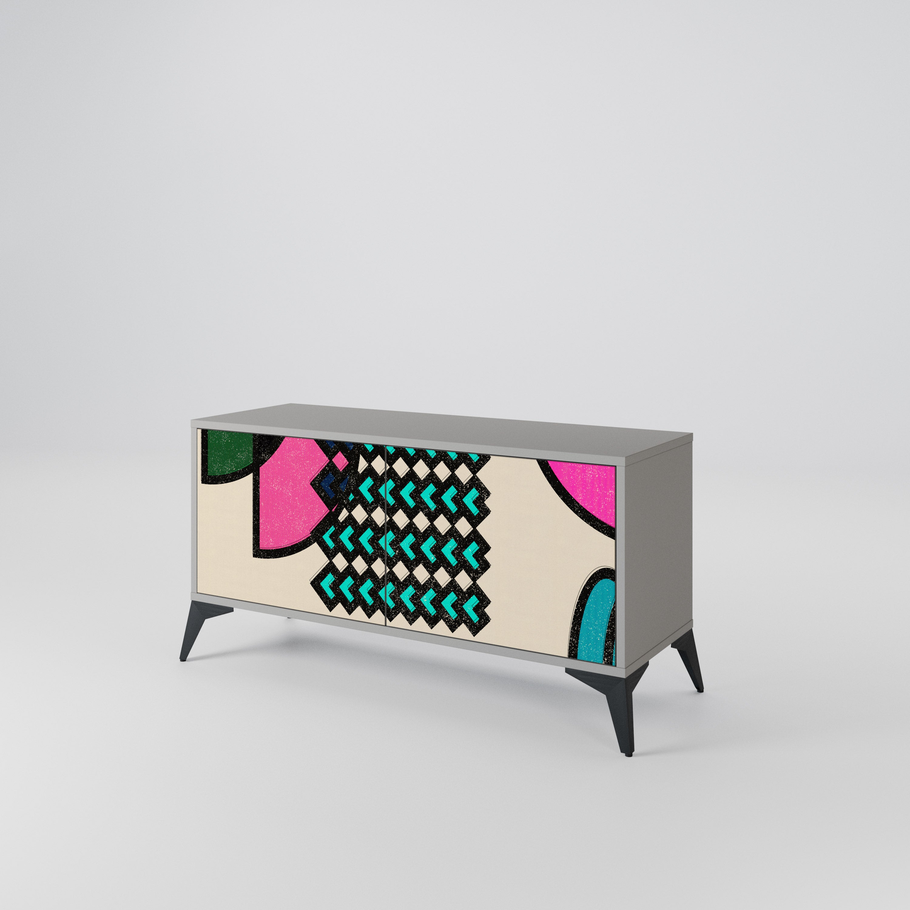 GEOMETRIC RHAPSODY Compact 2-Door TV Cabinet