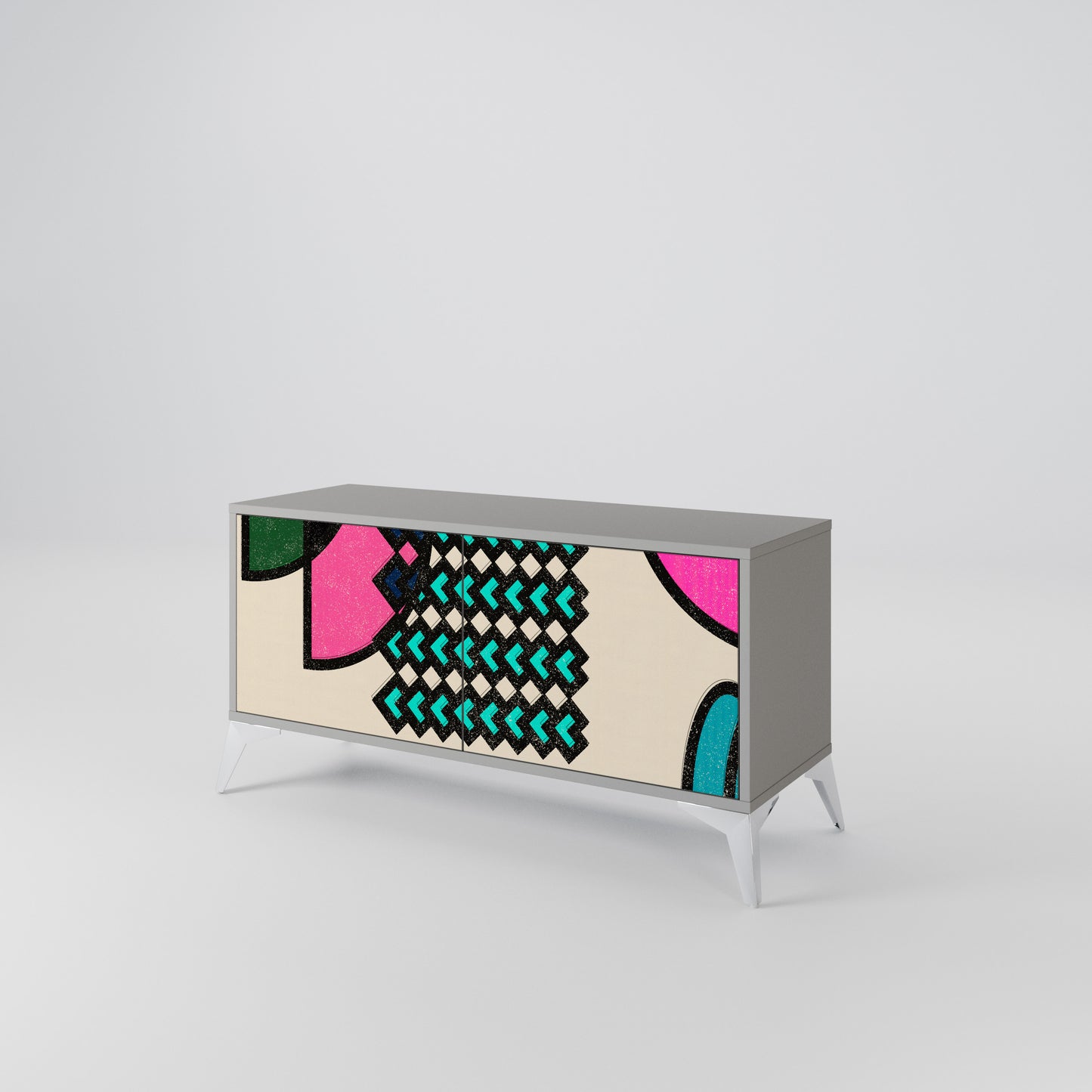 GEOMETRIC RHAPSODY Kompaktní dvoudveřový TV stolek