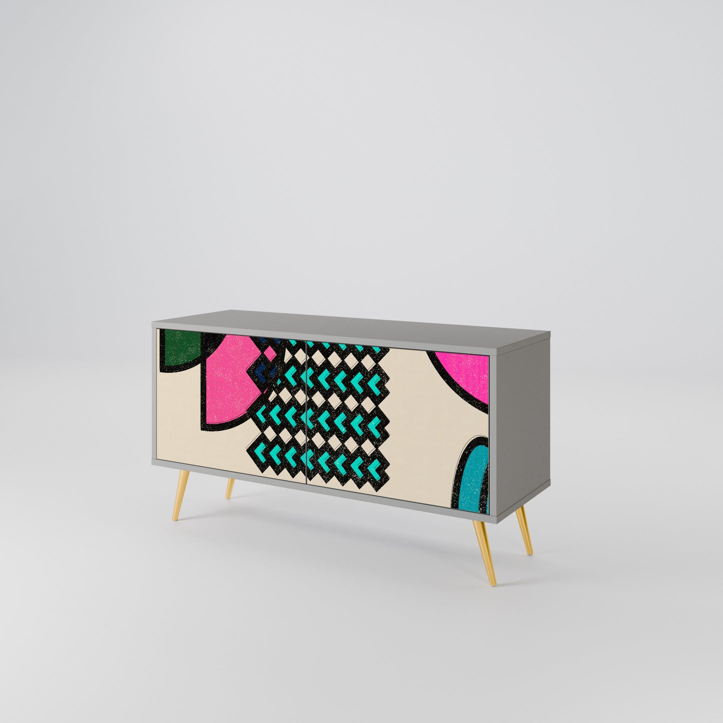 GEOMETRIC RHAPSODY Kompaktní dvoudveřový TV stolek
