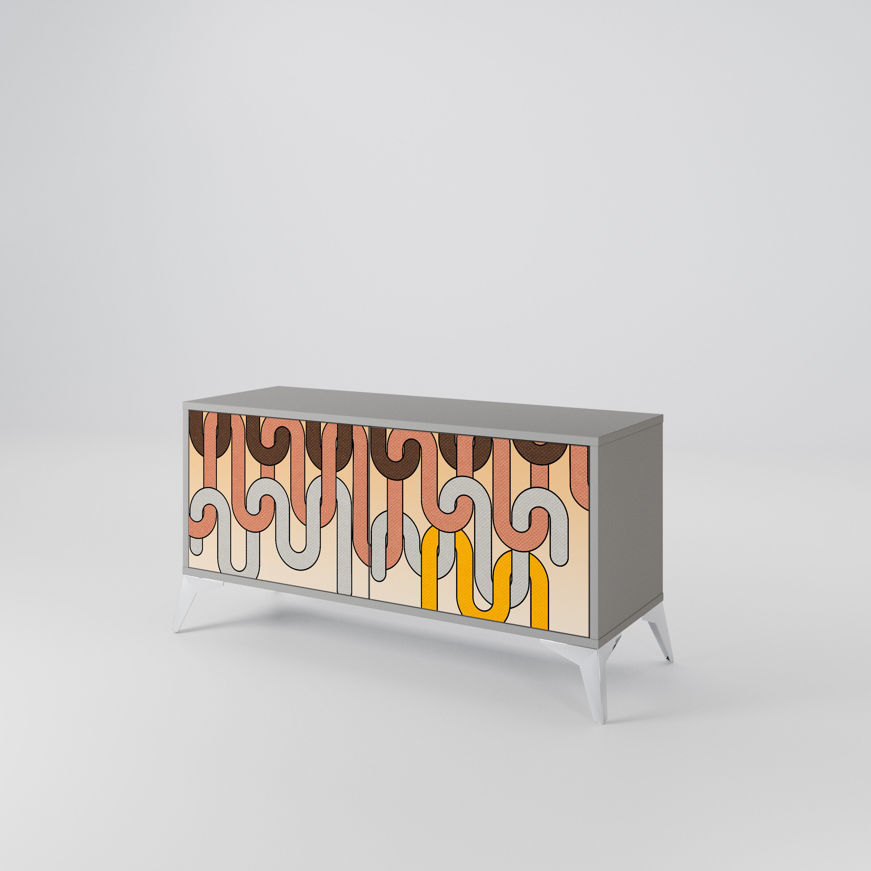 COLORFUL STRINGS Compact 2-Door TV Cabinet