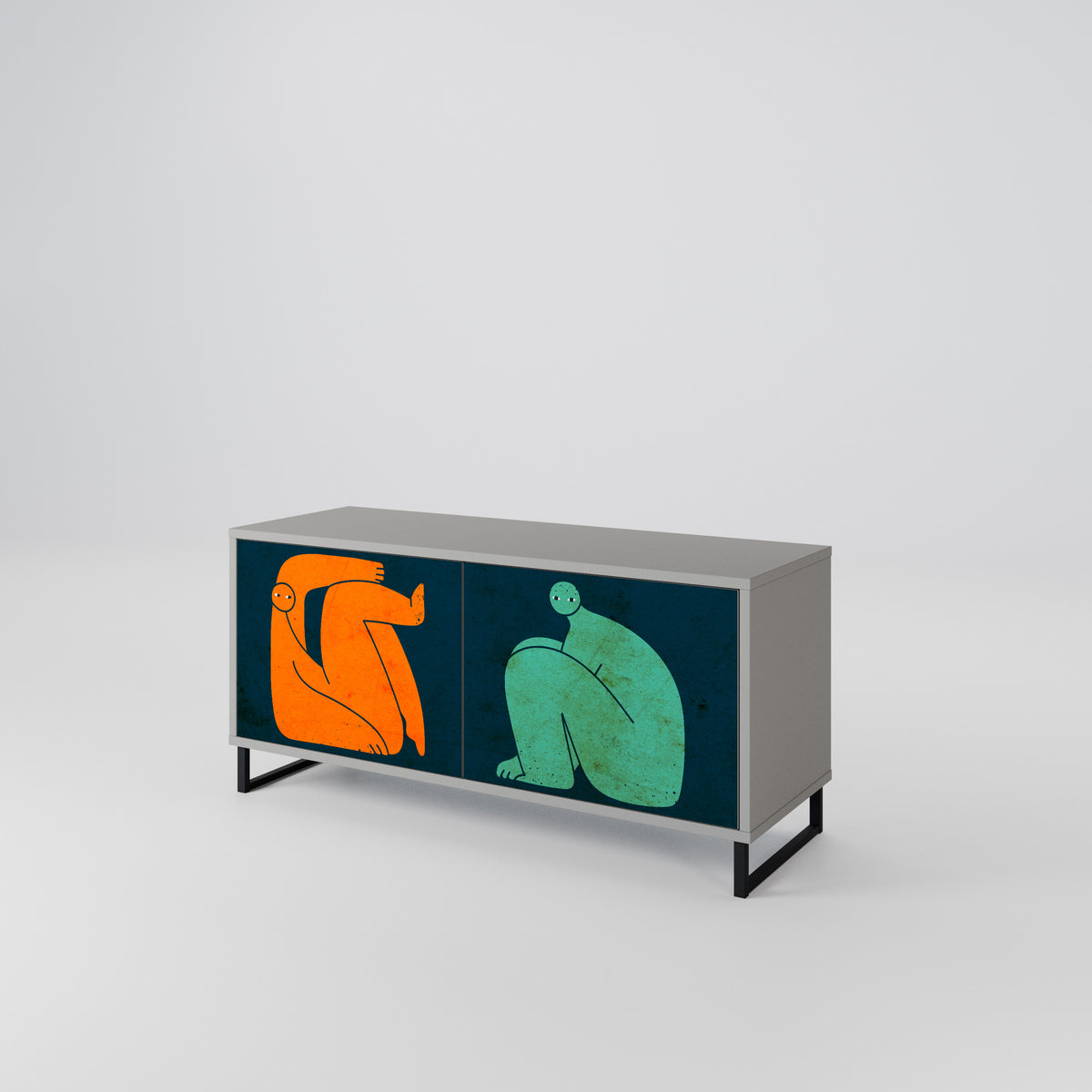 TOGETHER BUT SEPARATELY Kompaktní dvoudveřový TV stolek