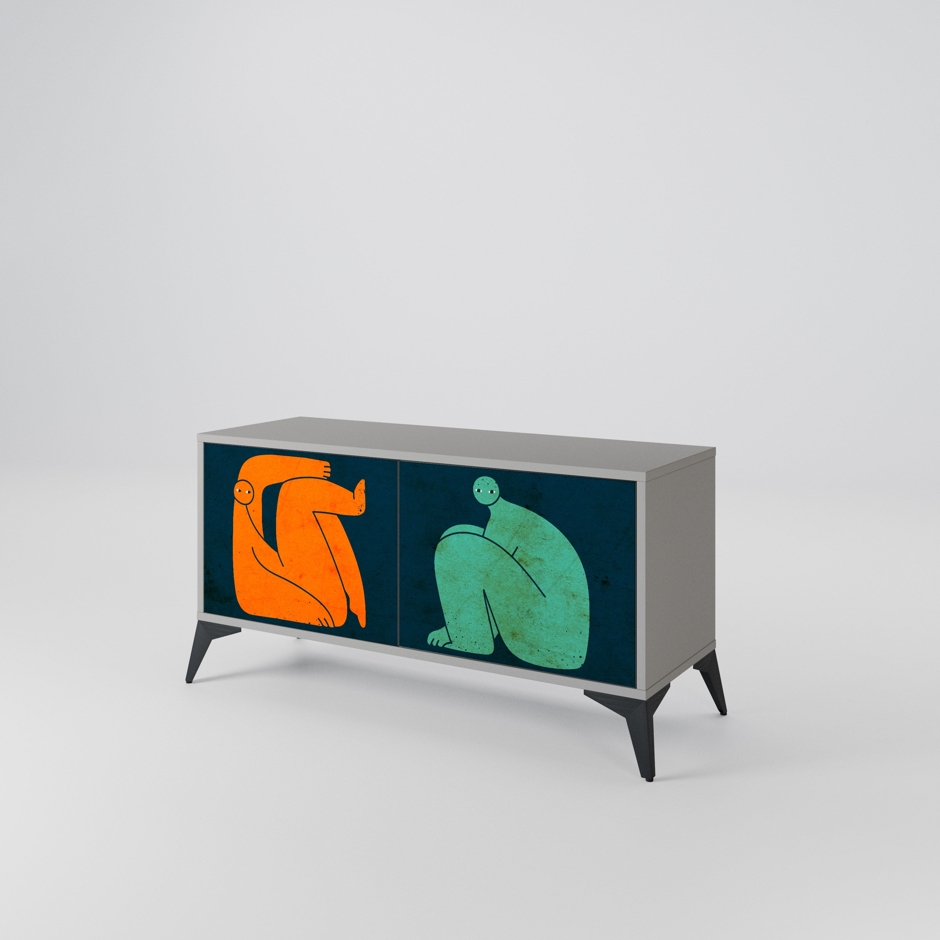 TOGETHER BUT SEPARATELY Compact 2-Door TV Cabinet