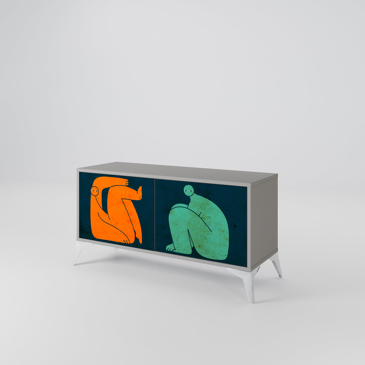 TOGETHER BUT SEPARATELY Kompaktní dvoudveřový TV stolek