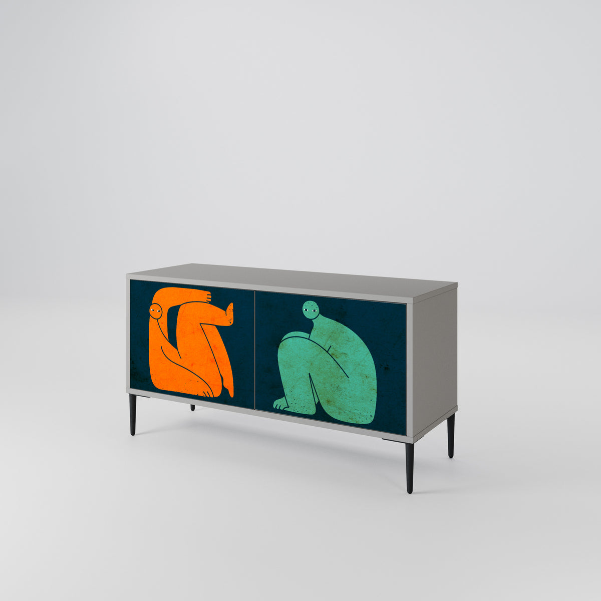 TOGETHER BUT SEPARATELY Kompaktní dvoudveřový TV stolek