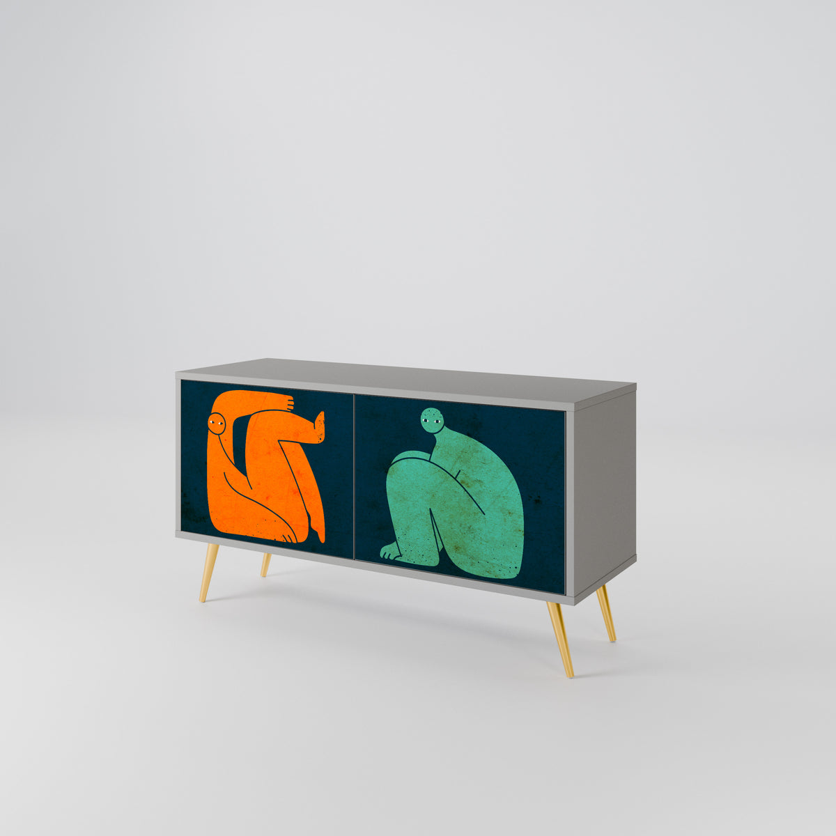 TOGETHER BUT SEPARATELY Kompaktní dvoudveřový TV stolek