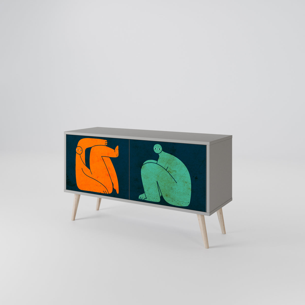 TOGETHER BUT SEPARATELY Kompaktní dvoudveřový TV stolek