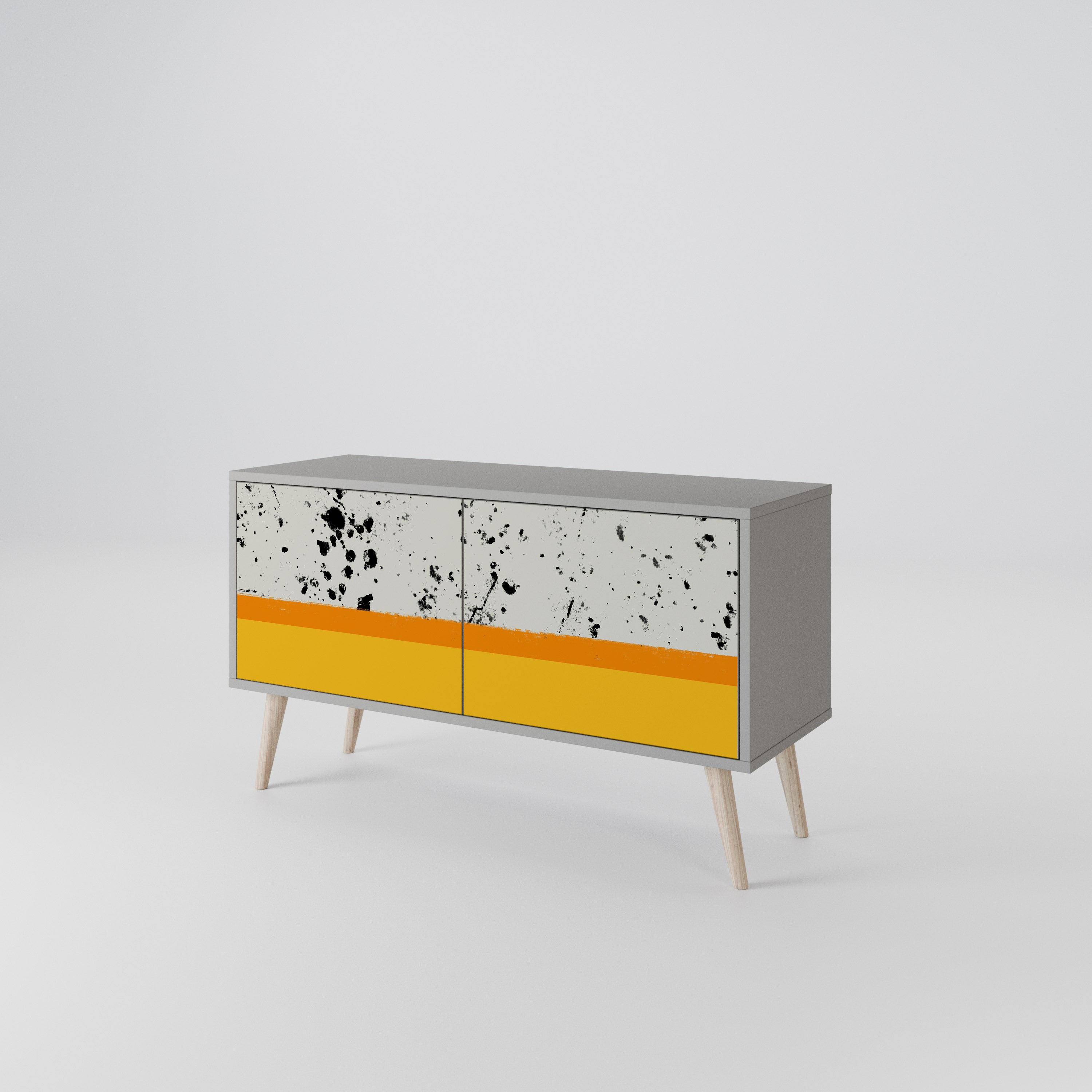 DYED BY ORANGE Compact 2-Door TV Cabinet