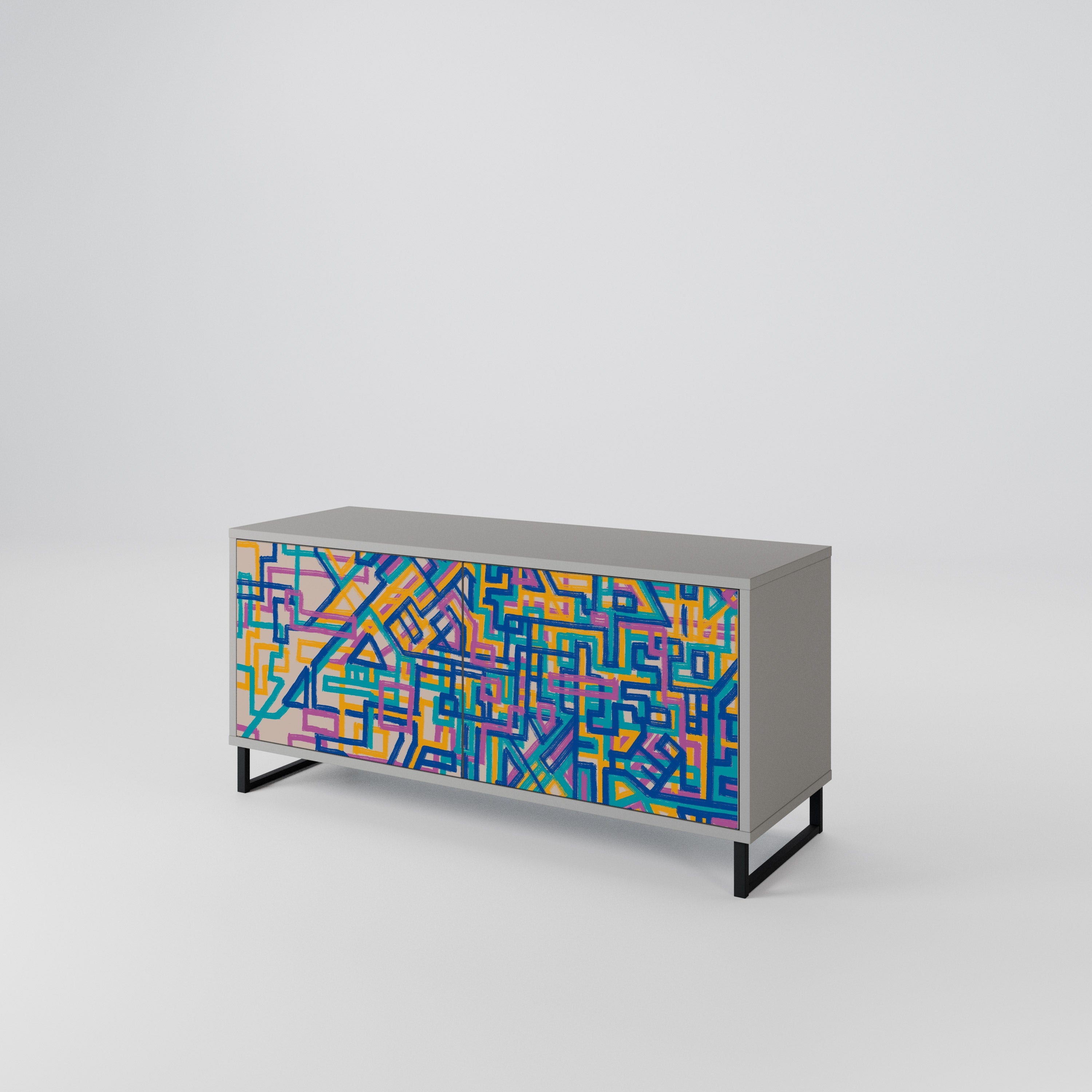 MEMORIES MAP Compact 2-Door TV Cabinet