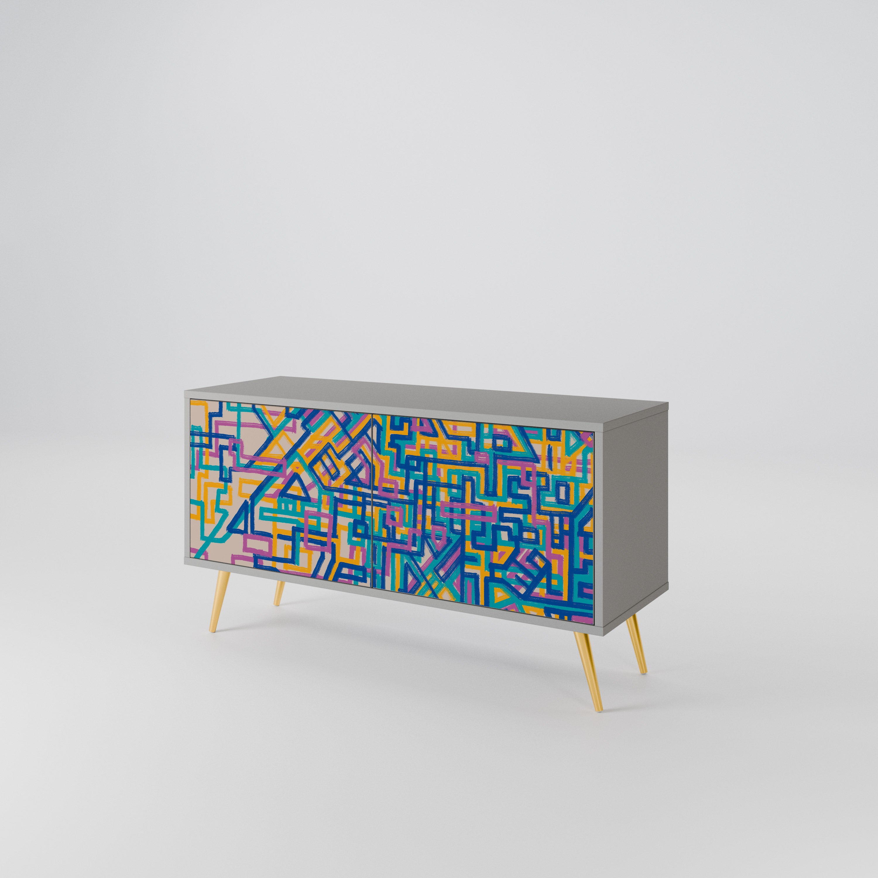 MEMORIES MAP Compact 2-Door TV Cabinet