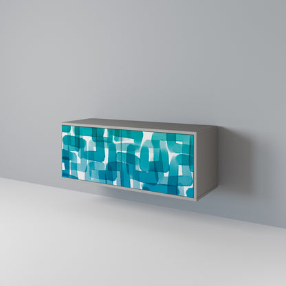TURQUOISE RECTANGLES Kompaktní dvoudveřový TV stolek