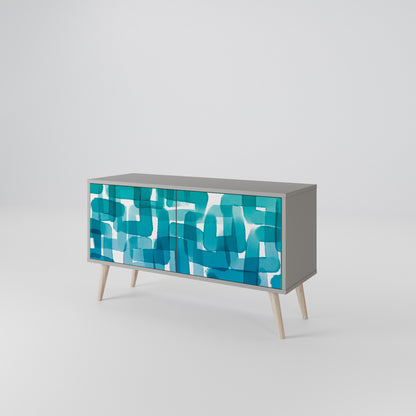 TURQUOISE RECTANGLES Kompaktní dvoudveřový TV stolek