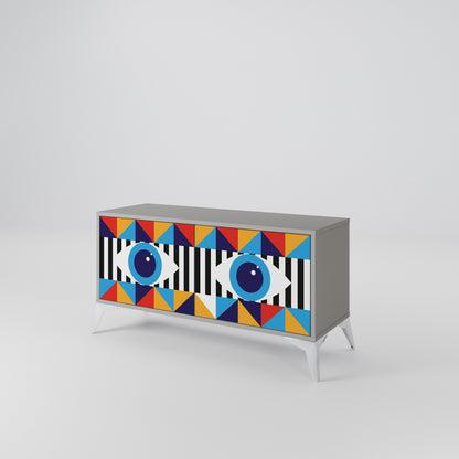 ABSTRACTION AND GEOMETRY Kompaktní dvoudveřový TV stolek