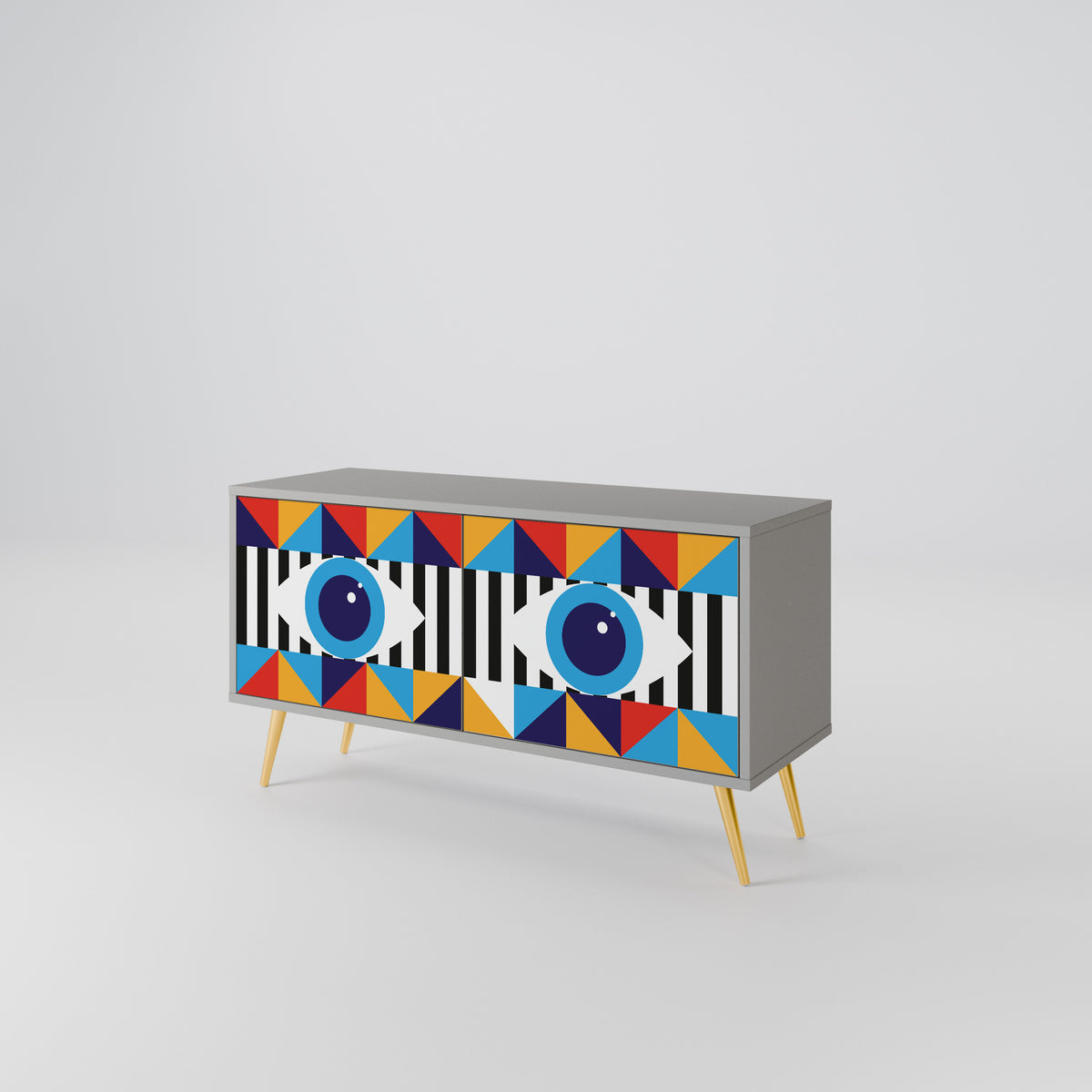 ABSTRACTION AND GEOMETRY Kompaktní dvoudveřový TV stolek