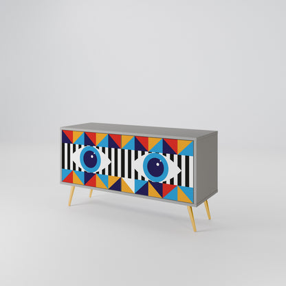 ABSTRACTION AND GEOMETRY Kompaktní dvoudveřový TV stolek