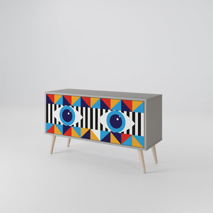 ABSTRACTION AND GEOMETRY Kompaktní dvoudveřový TV stolek