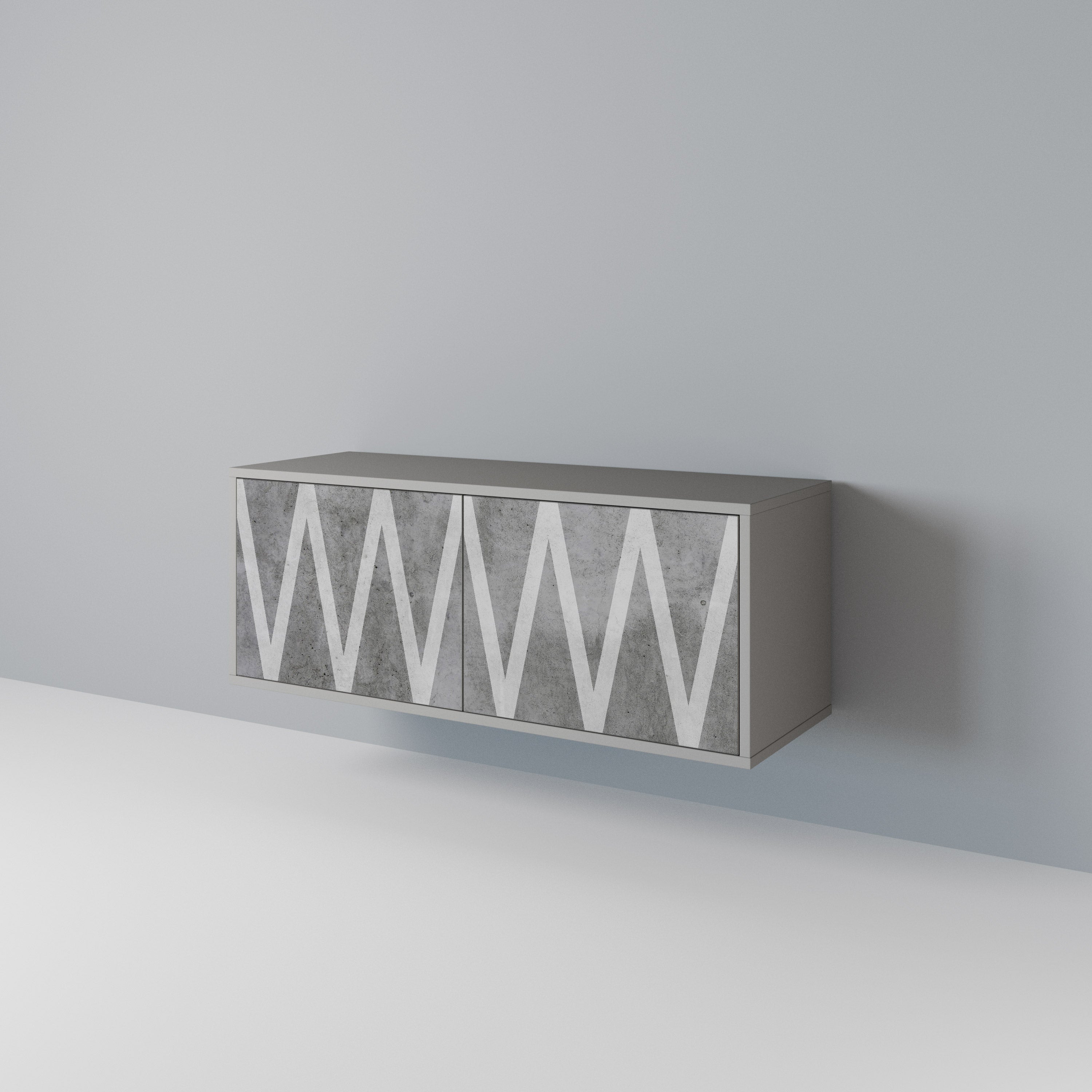 SOLID ZIG ZAG Compact 2-Door TV Cabinet