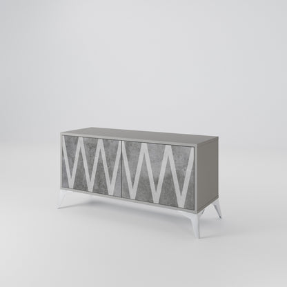 SOLID ZIG ZAG Kompaktní dvoudveřový TV stolek