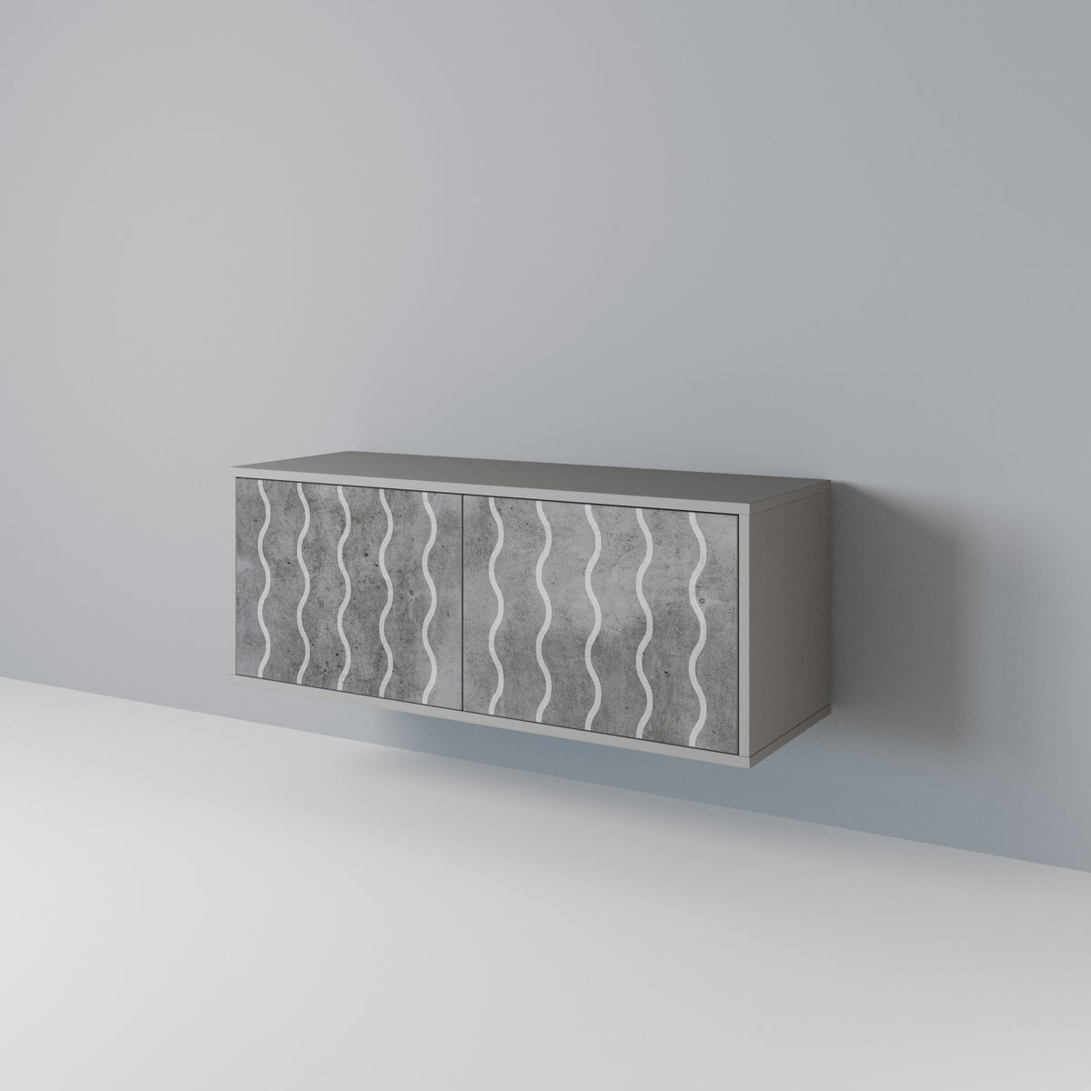 WAVES OF CONCRETE Kompaktní dvoudveřový TV stolek