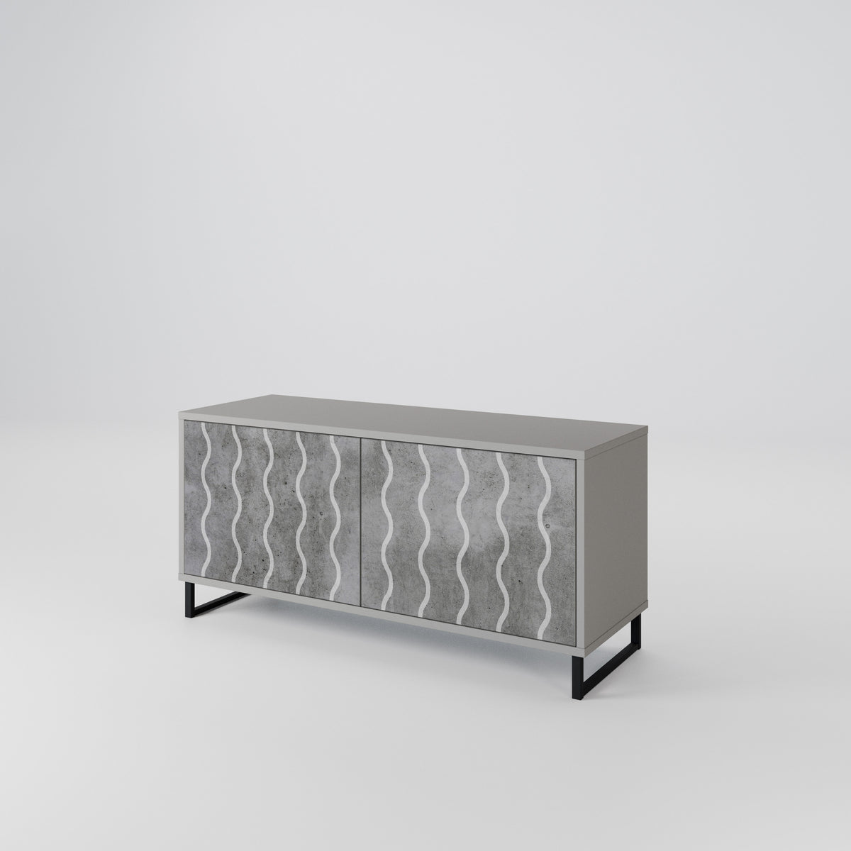 WAVES OF CONCRETE Kompaktní dvoudveřový TV stolek