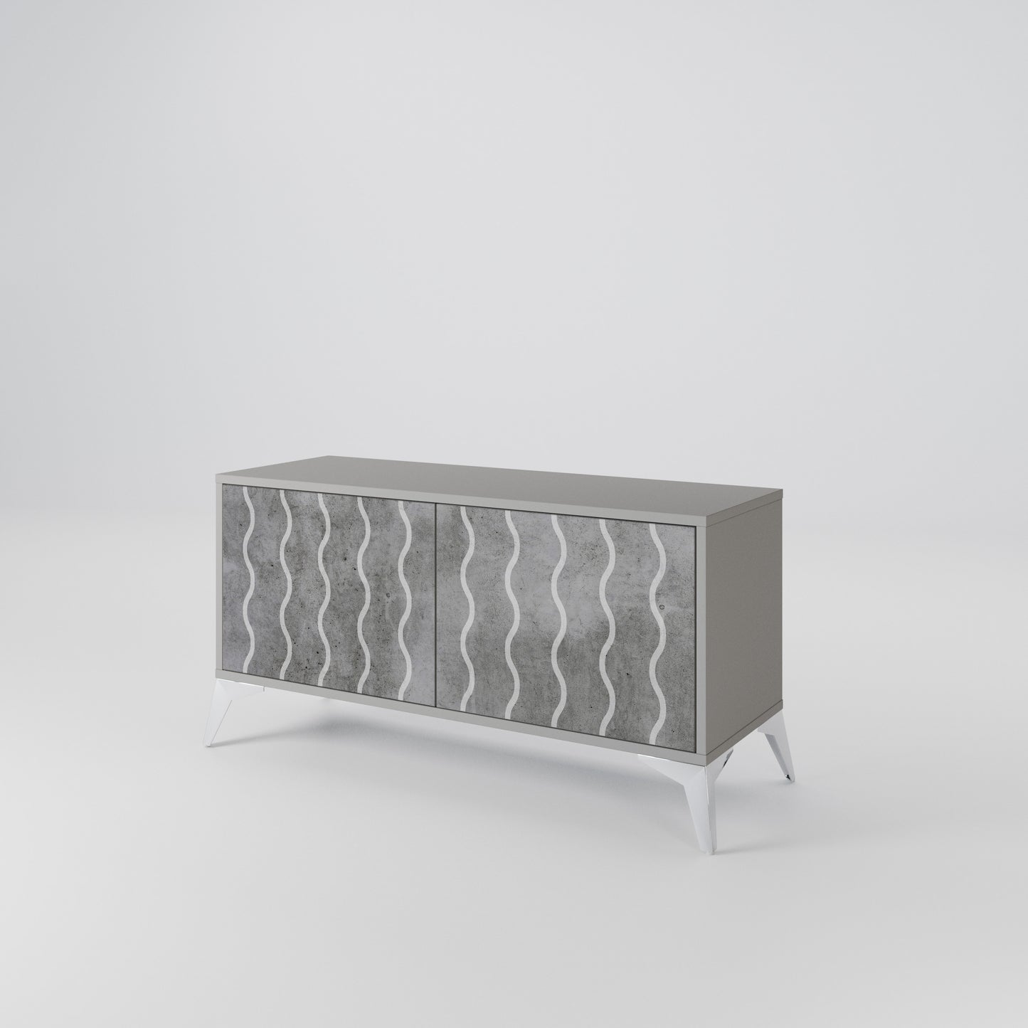 WAVES OF CONCRETE Kompaktní dvoudveřový TV stolek