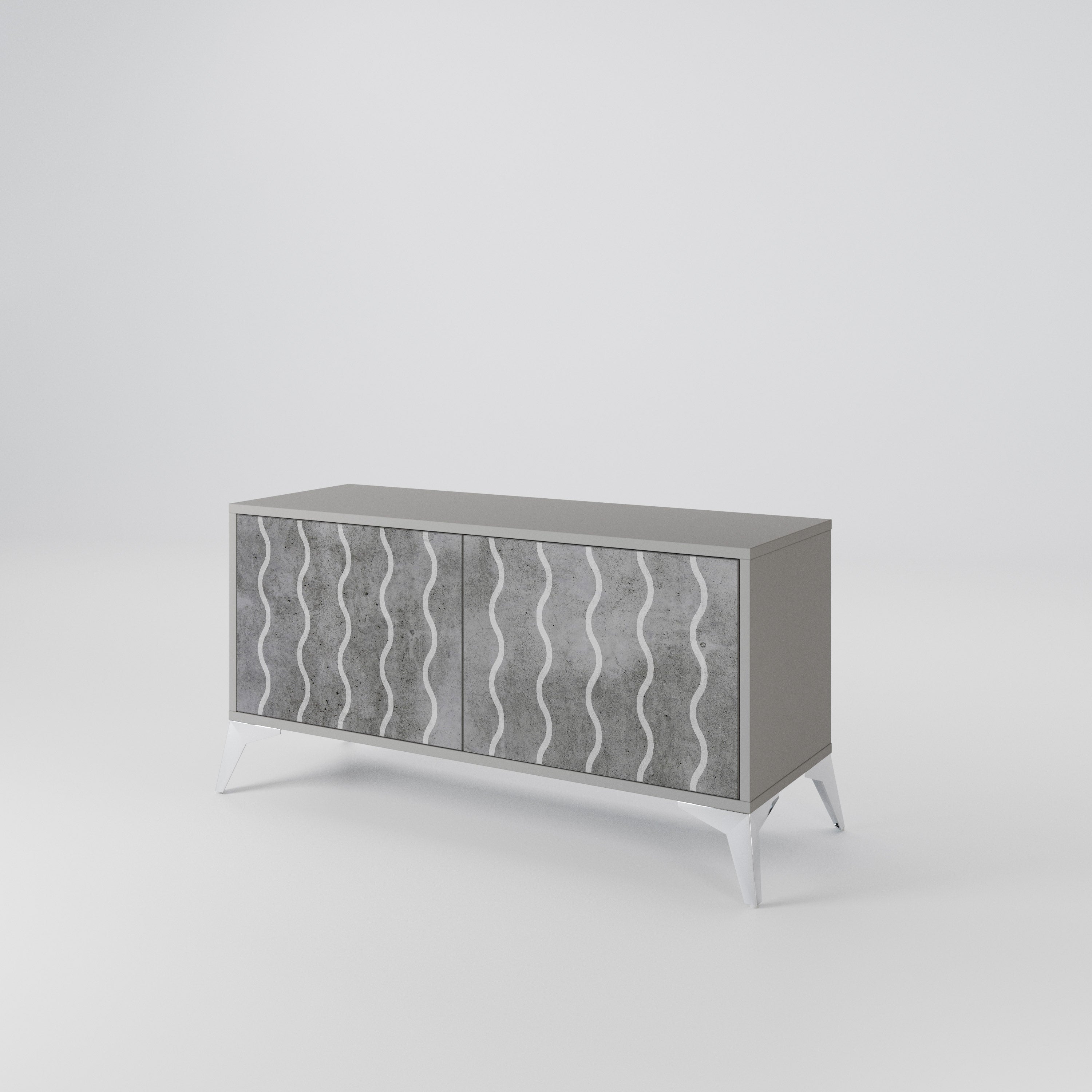 WAVES OF CONCRETE Compact 2-Door TV Cabinet