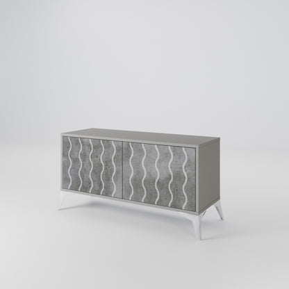 WAVES OF CONCRETE Kompaktní dvoudveřový TV stolek