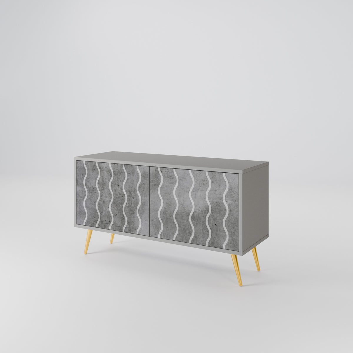 WAVES OF CONCRETE Kompaktní dvoudveřový TV stolek