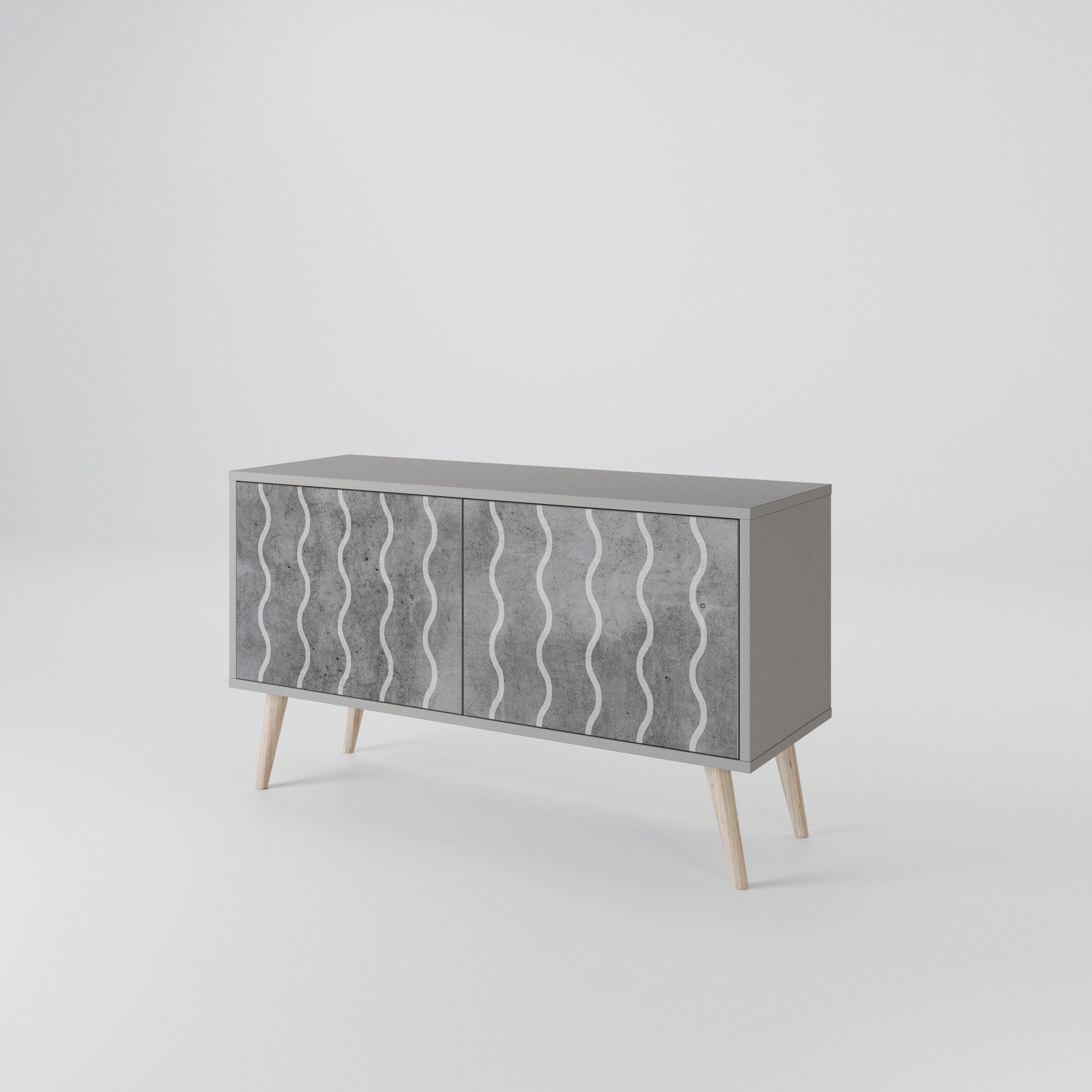 WAVES OF CONCRETE Compact 2-Door TV Cabinet