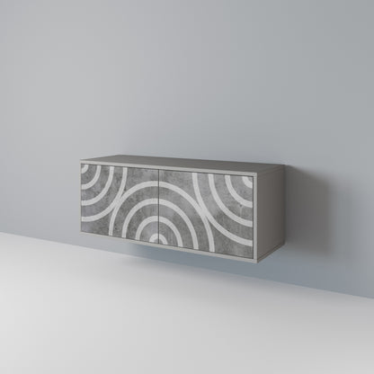CIRCLE CONCRETE Kompaktní dvoudveřový TV stolek