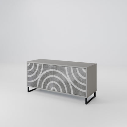 CIRCLE CONCRETE Kompaktní dvoudveřový TV stolek