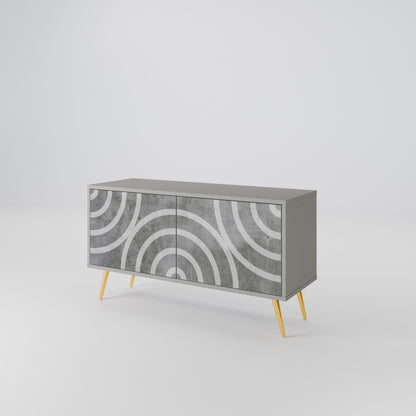 CIRCLE CONCRETE Kompaktní dvoudveřový TV stolek