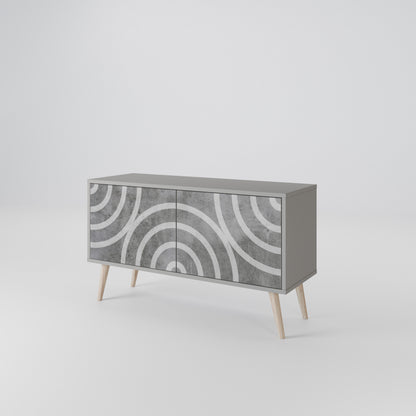 CIRCLE CONCRETE Kompaktní dvoudveřový TV stolek