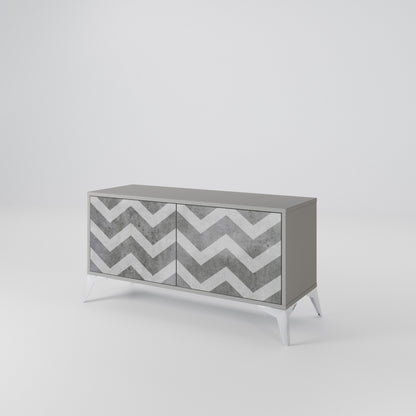 TOUGH ZIG ZAG Kompaktní dvoudveřový TV stolek