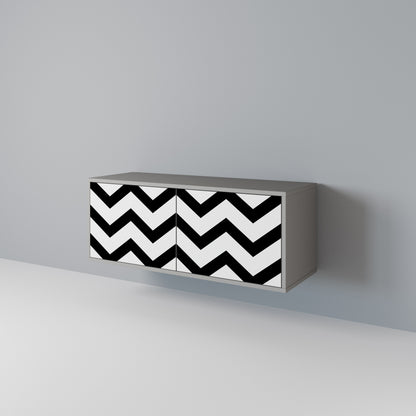 CLASSIC ZIG ZAG Kompaktní dvoudveřový TV stolek