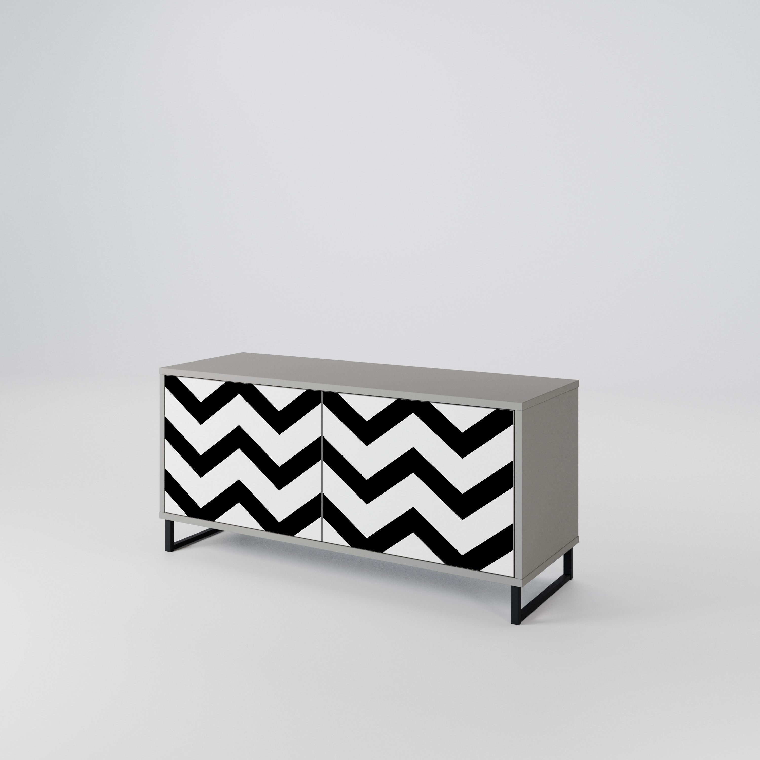 CLASSIC ZIG ZAG Compact 2-Door TV Cabinet