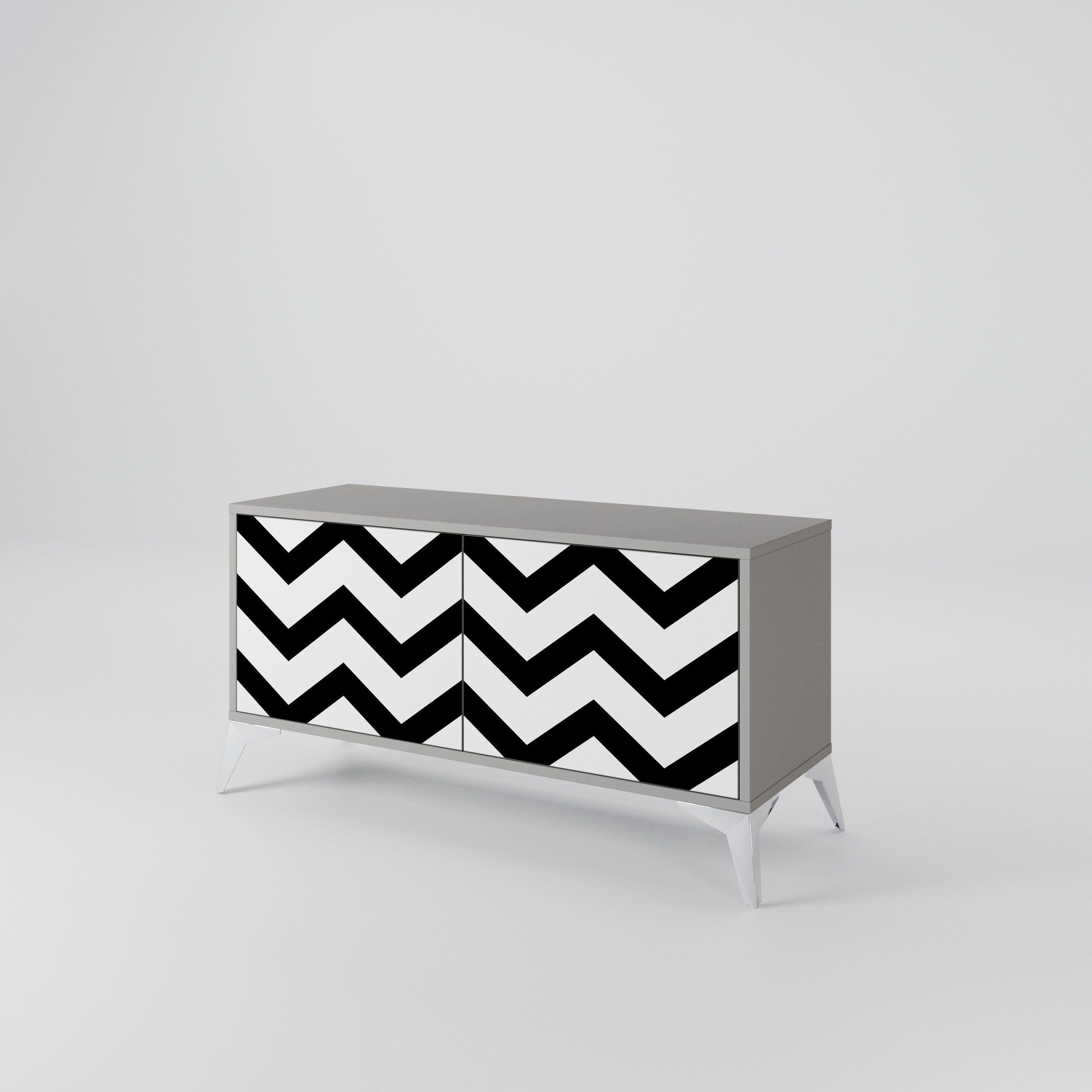 CLASSIC ZIG ZAG Compact 2-Door TV Cabinet