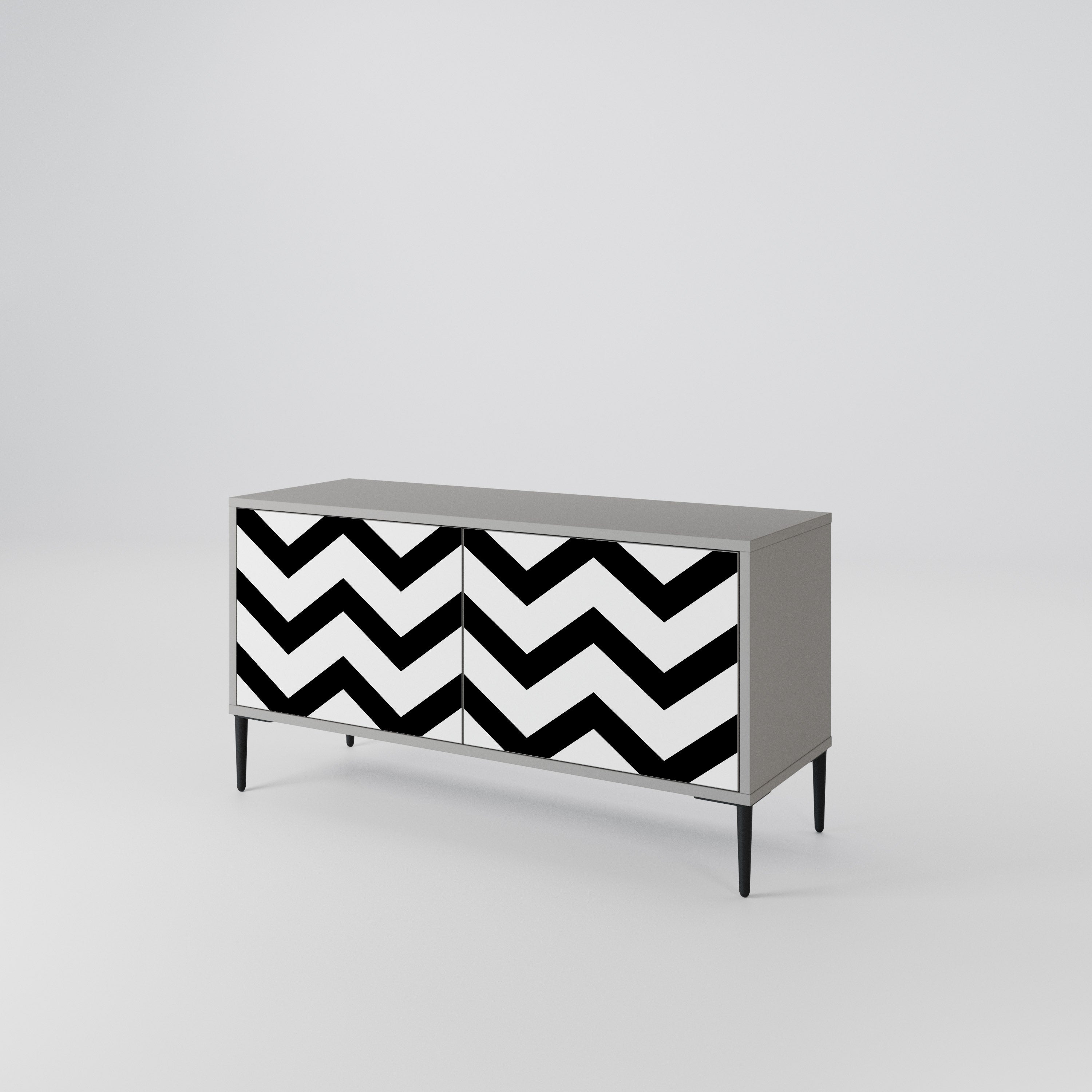 CLASSIC ZIG ZAG Compact 2-Door TV Cabinet