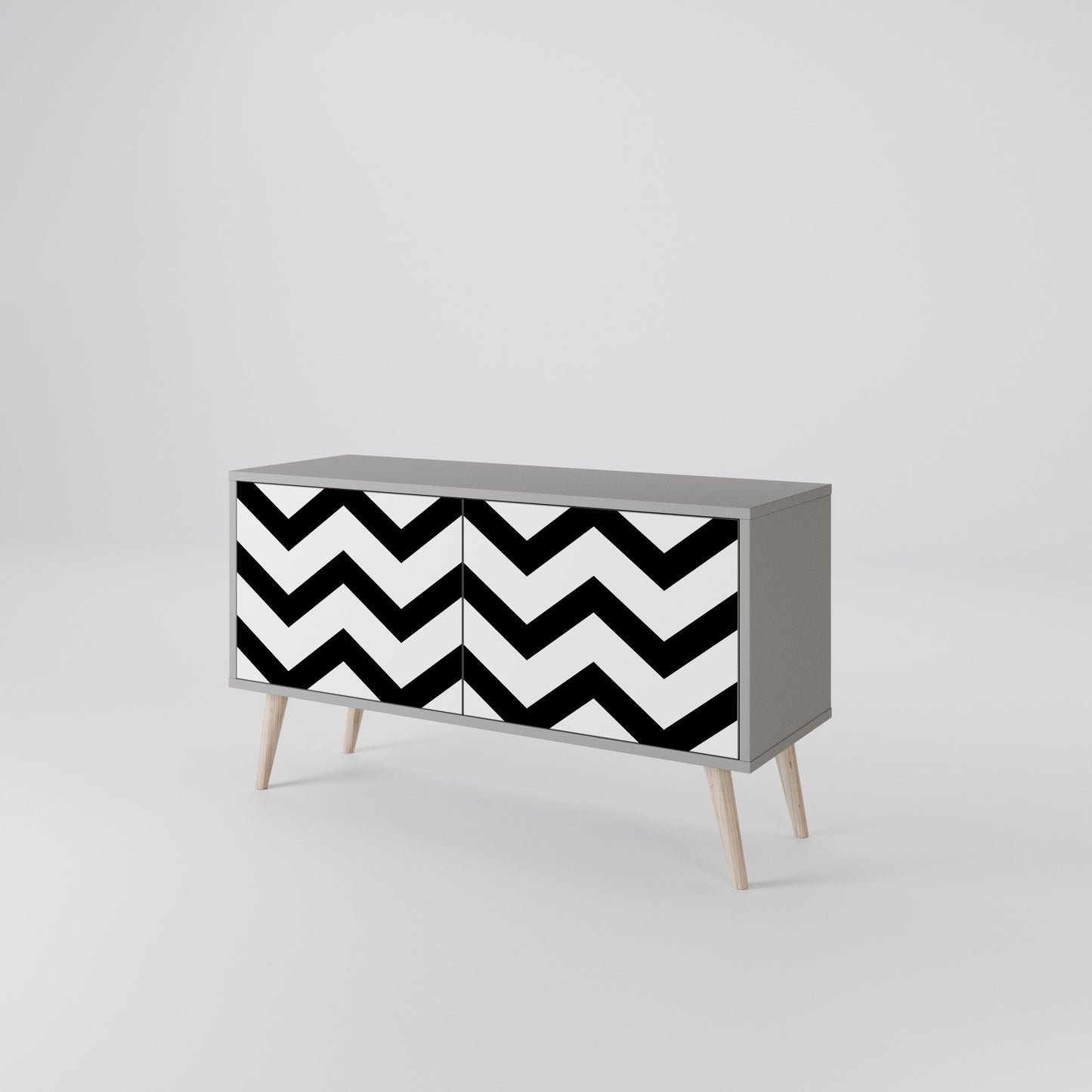 CLASSIC ZIG ZAG Kompaktní dvoudveřový TV stolek