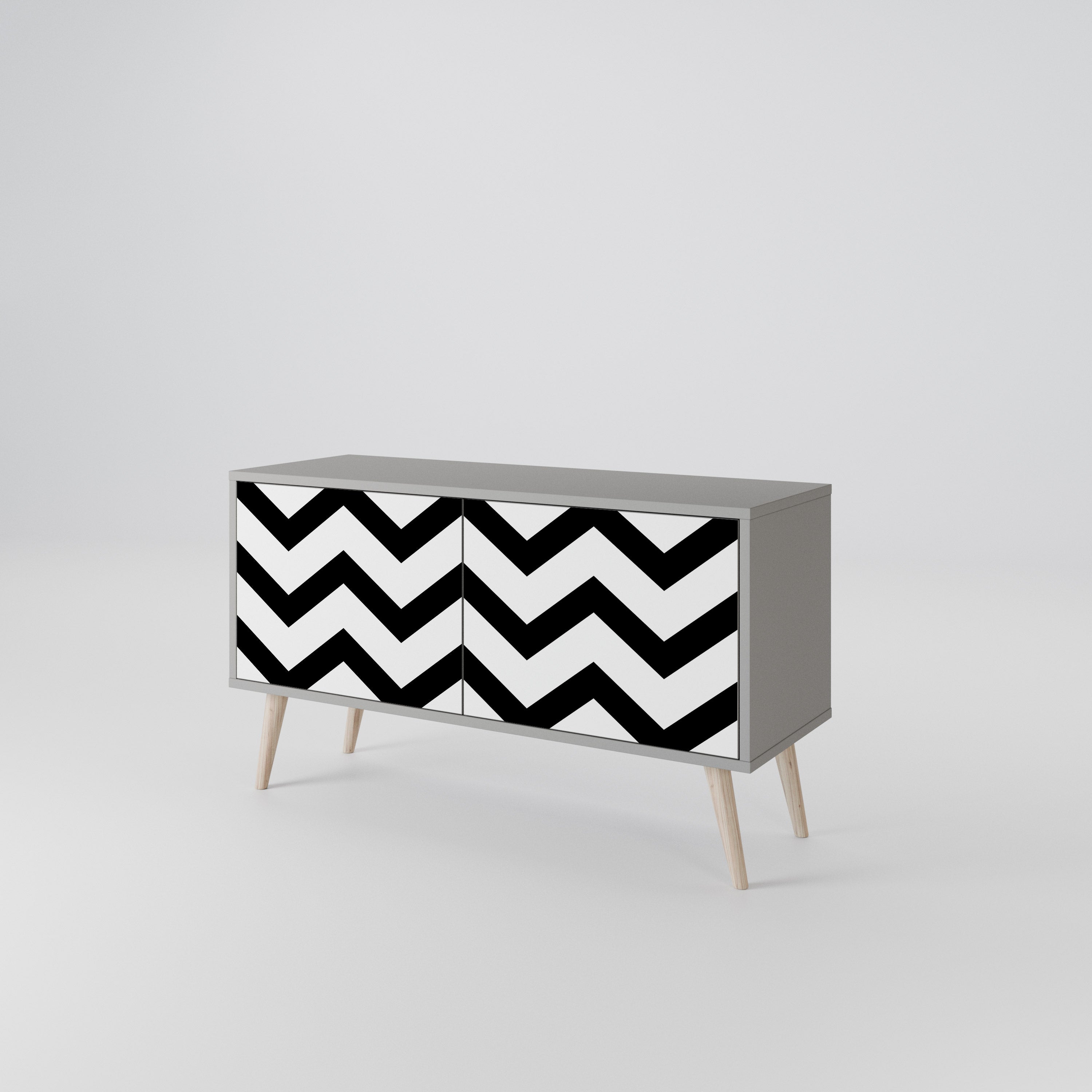 CLASSIC ZIG ZAG Compact 2-Door TV Cabinet
