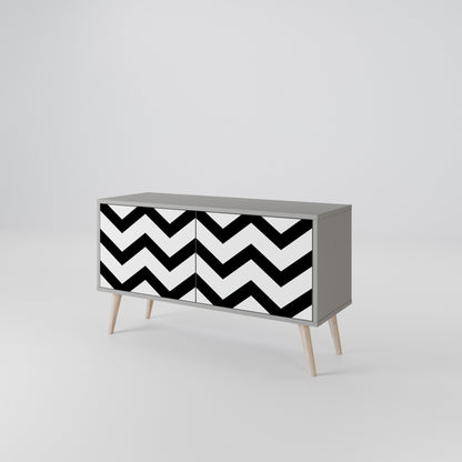 CLASSIC ZIG ZAG Kompaktní dvoudveřový TV stolek