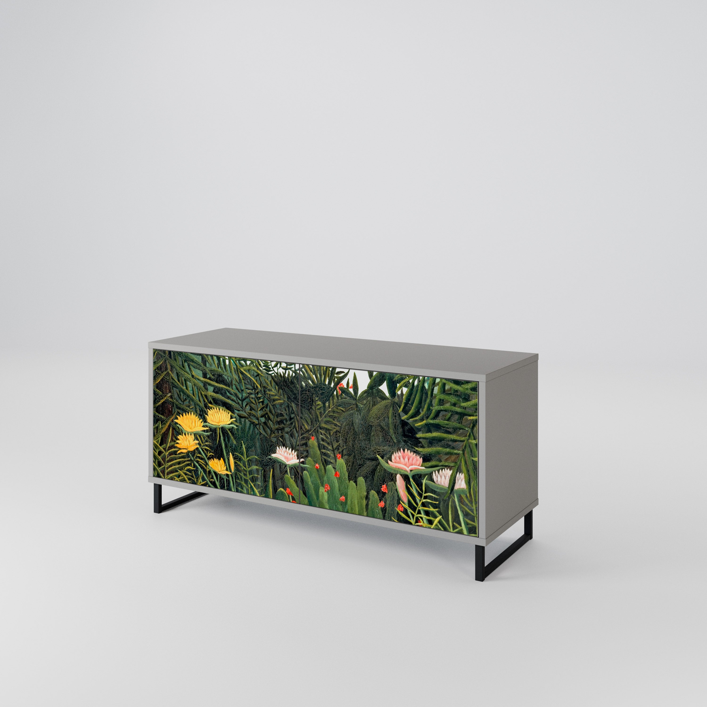 VIRGIN FOREST WITH SUNSET Compact 2-Door TV Cabinet