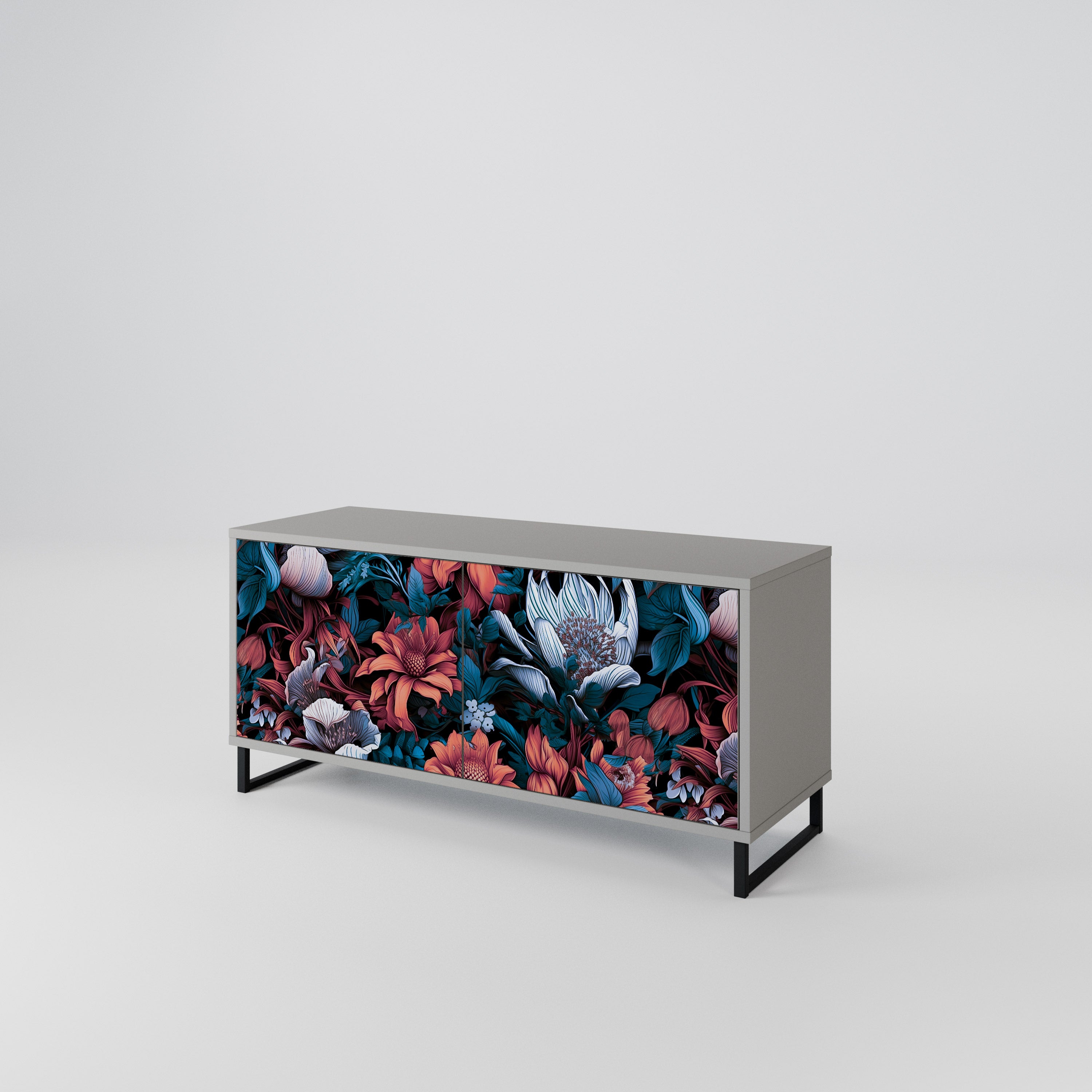 ETHEREAL BLOSSOMS Compact 2-Door TV Cabinet