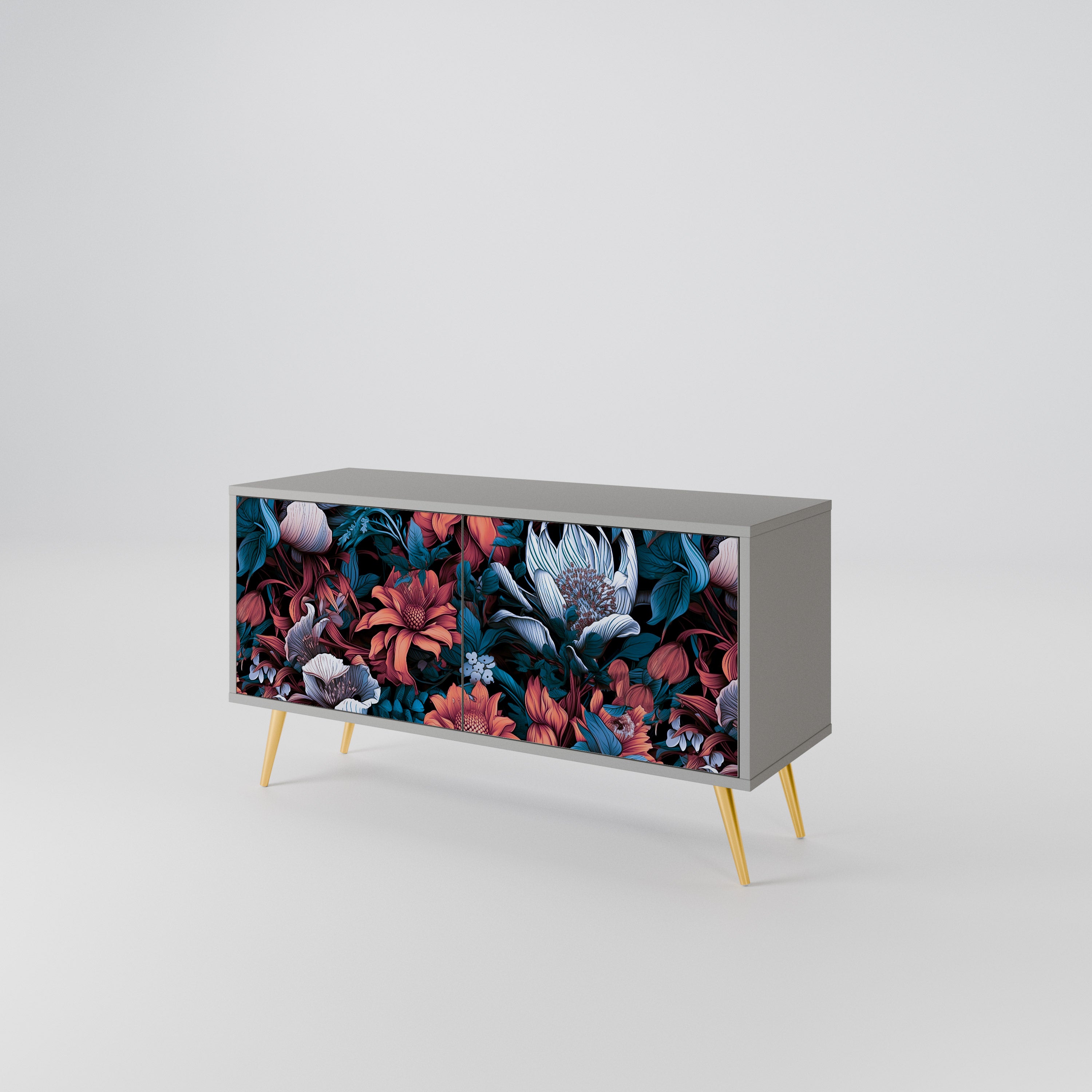 ETHEREAL BLOSSOMS Compact 2-Door TV Cabinet